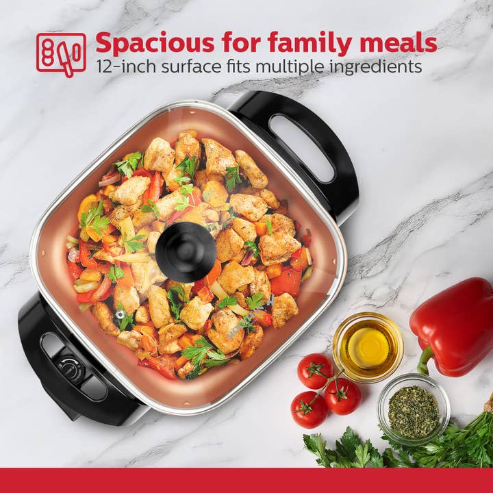 Holstein Housewares - Wholesale Kitchen Appliance - Holstein Housewares 12-inch Non-stick Electric Skillet 17