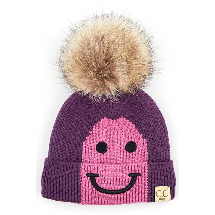 Hana - Wholesale Beanie - Kids - C.C Kids Two Color Smile Beanie3