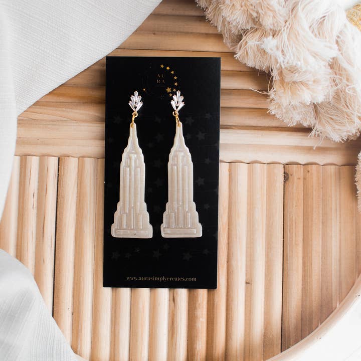 Empire State of Mind/- Pendientes de arcilla polimérica para venta al por mayor de Aura Simply Creates