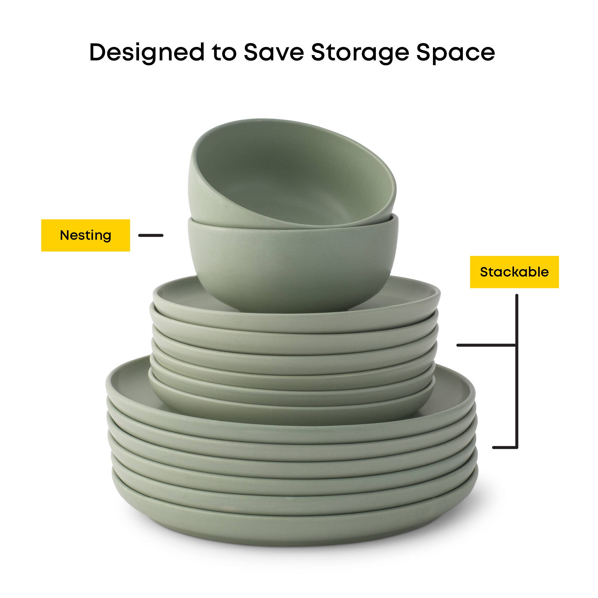 JoyJolt - Vente Service à vaisselle - Service de vaisselle en grès JoyJolt Mesa 18 pièces8