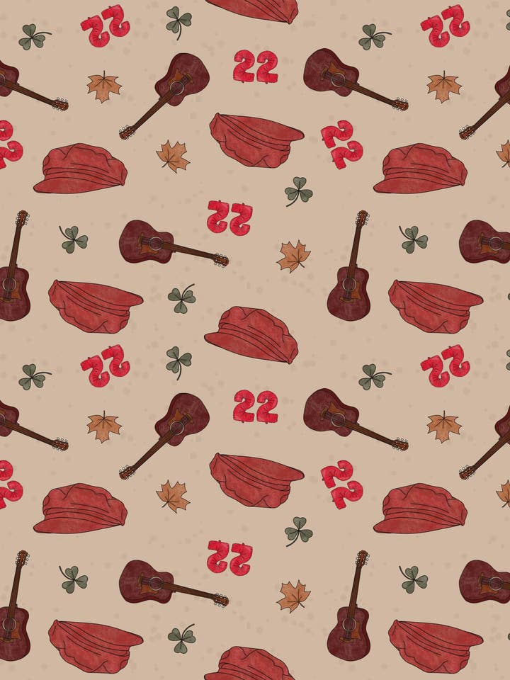 L'Ère de la Confession Audacieuse - Tissu de guitare rouge automnal inspiré par les ères Swiftie pour la vente par ThatsSewLauraUk