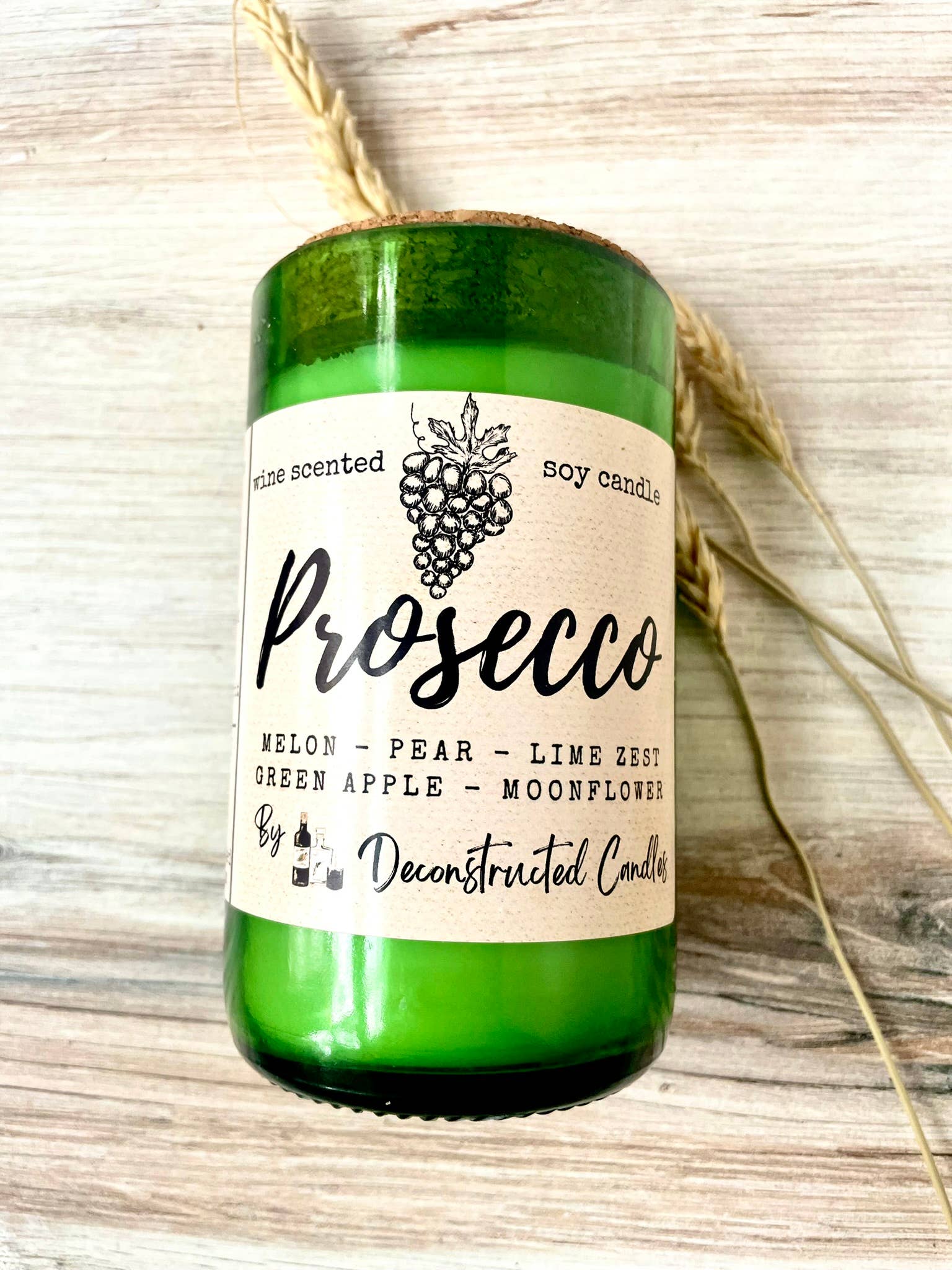 deconstructed candles – Engroshandel Glaslys – Vinflaskelys Korktop duftende af Wine Expert Soy Wax20