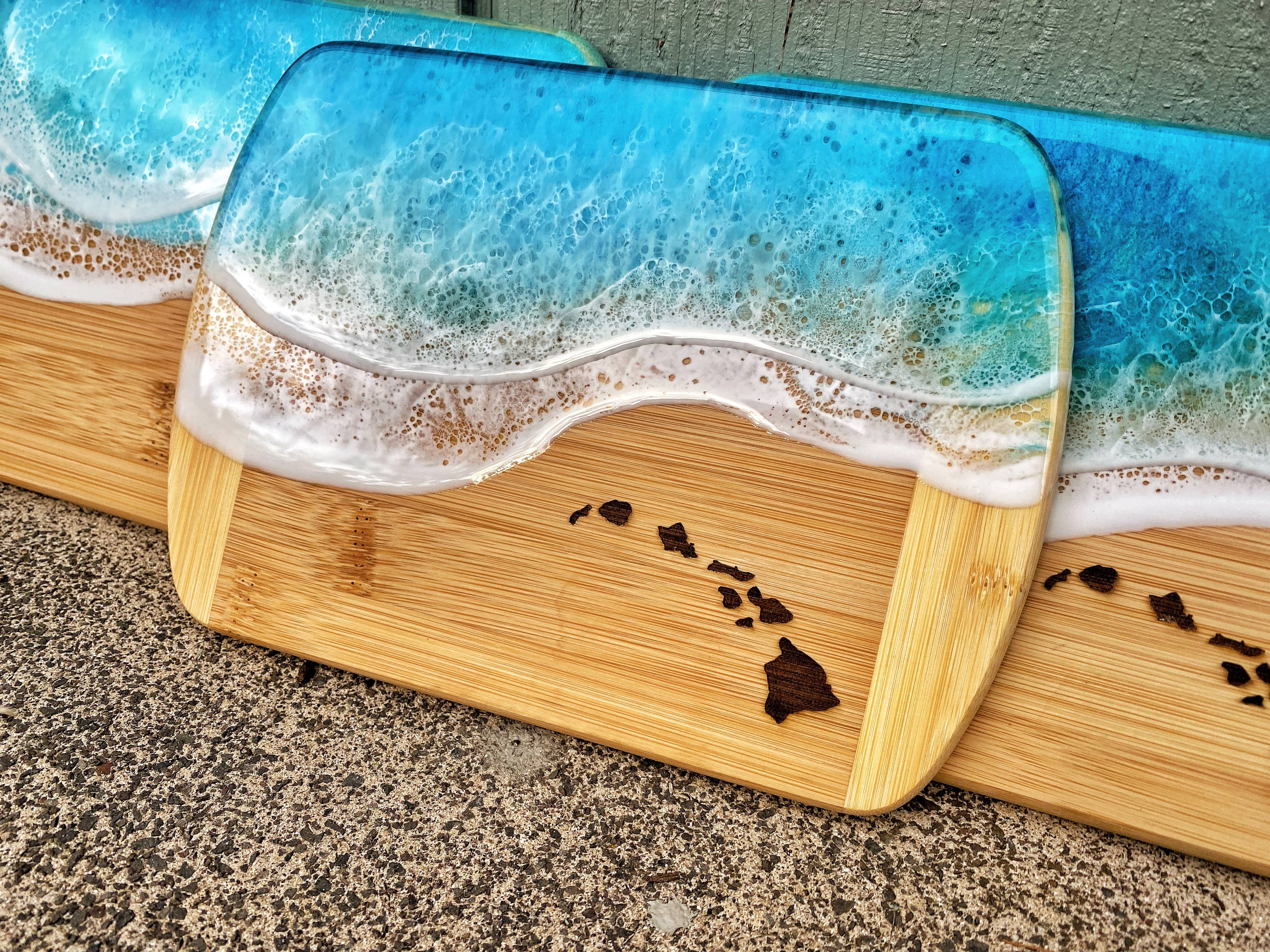 TBM Creations LLC - Wholesale Cheese Board - HAWAIIAN ISLANDS Ocean Charcuterie board Maui made10