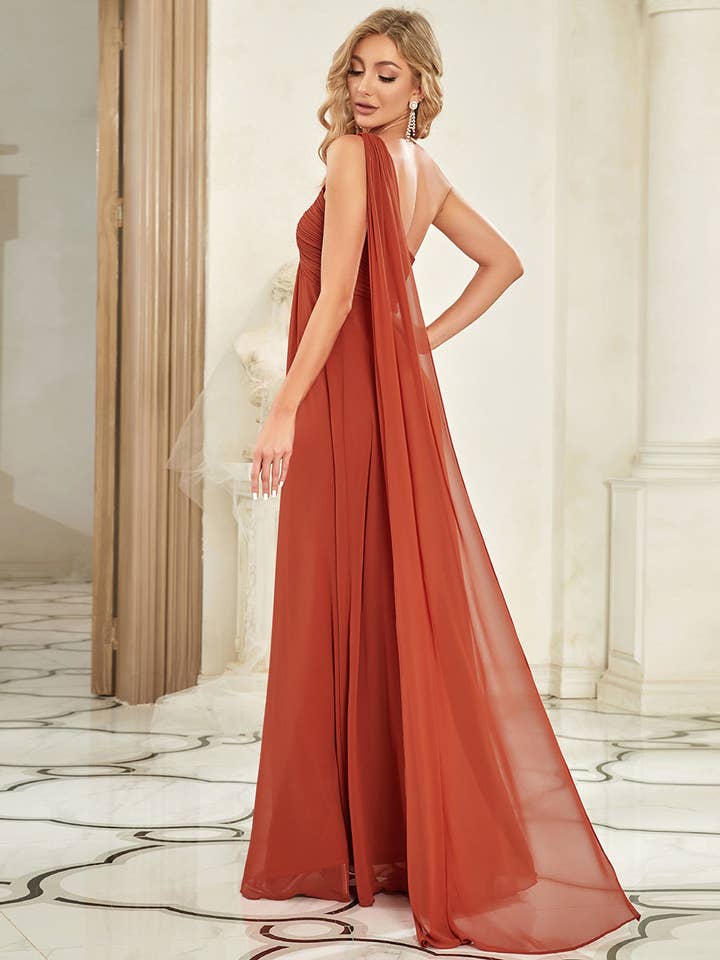 Ever-Pretty - Wholesale Gown – Women's - Elegant Pleated One-Shoulder Bridesmaids Dress19