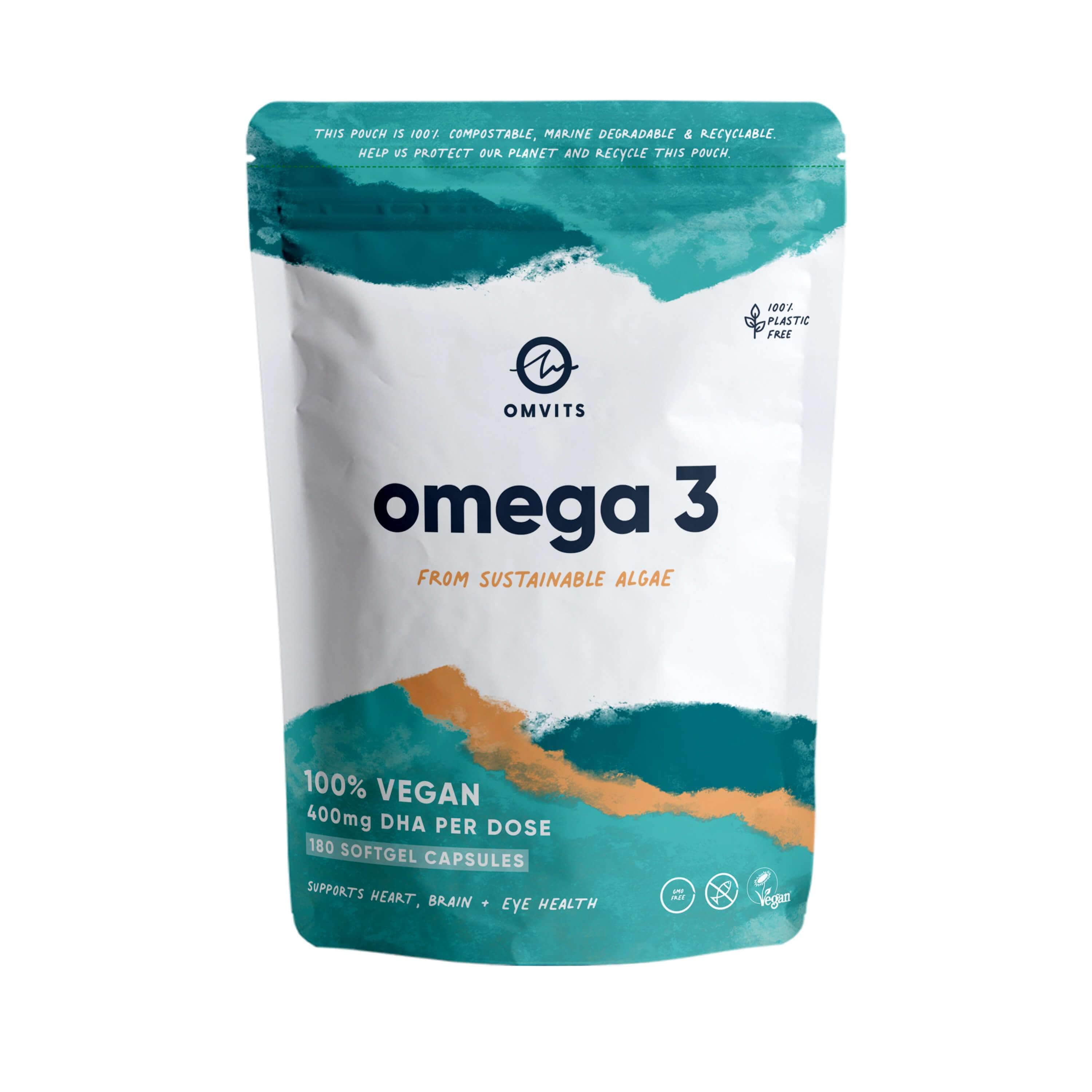Omvits - Venta al por mayor Suplementos/vitaminas para beber - Omega 3 DHA vegano - Recarga triple