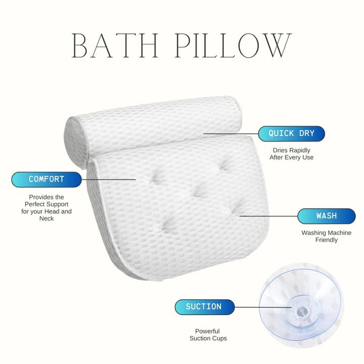 2626 Designs - Wholesale Spa/Therapy Pillow - Quick-Dry Neck Shoulder & Back Support Bath Pillow3
