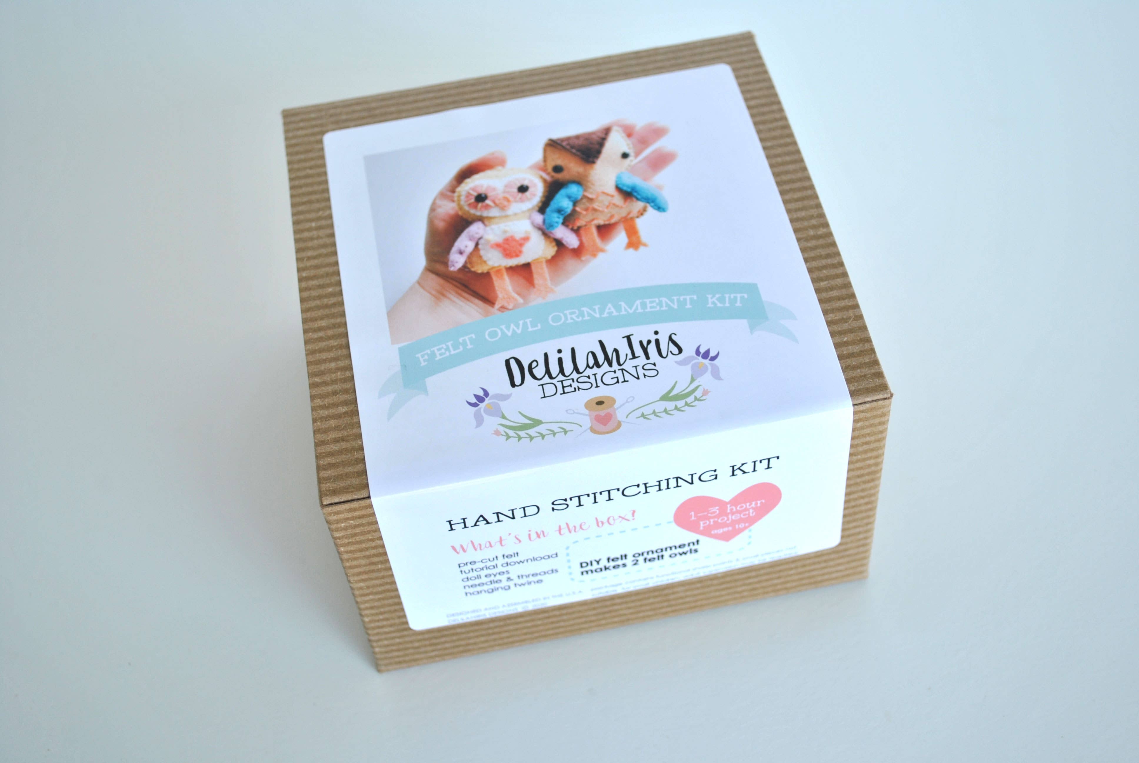 DelilahIris Designs - Wholesale DIY Craft Kit - DIY Craft Kit - Owl Felt Ornament Craft Sewing Kit Cute Gift3