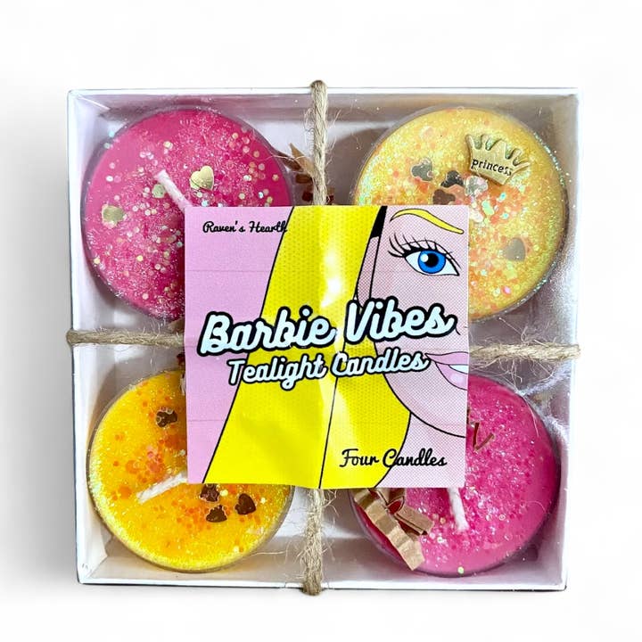 Candele Tealight Barbie | Profumo di anguria e vaniglia per la vendita all'ingrosso da parte di Raven’s Hearth