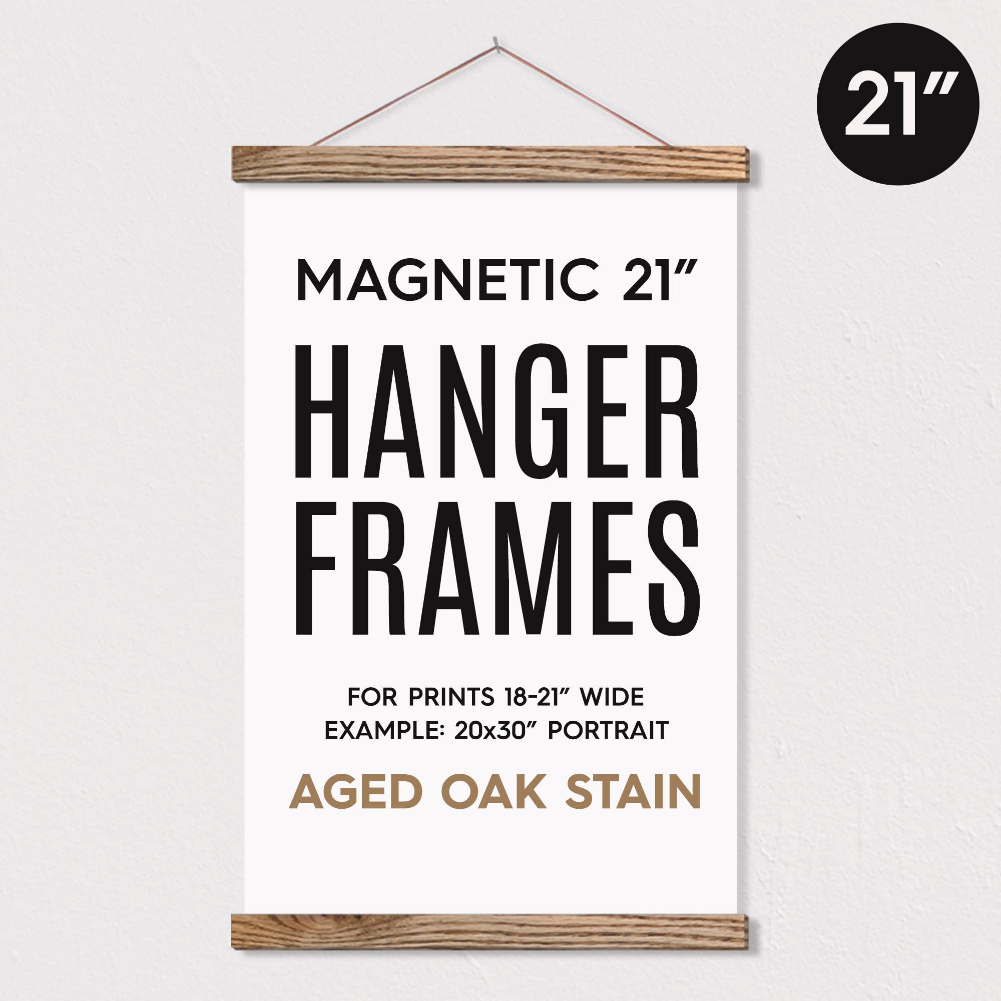 Hanger Frames - Wholesale Picture Frame - 21" MAGNETIC Poster Hanger Frame™ for 20x30" Portrait Print2