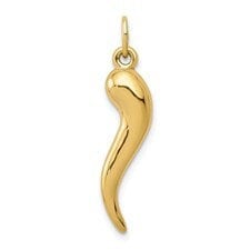 14k 3D Italian Horn Charm for wholesale by NYMAN JEWELERS