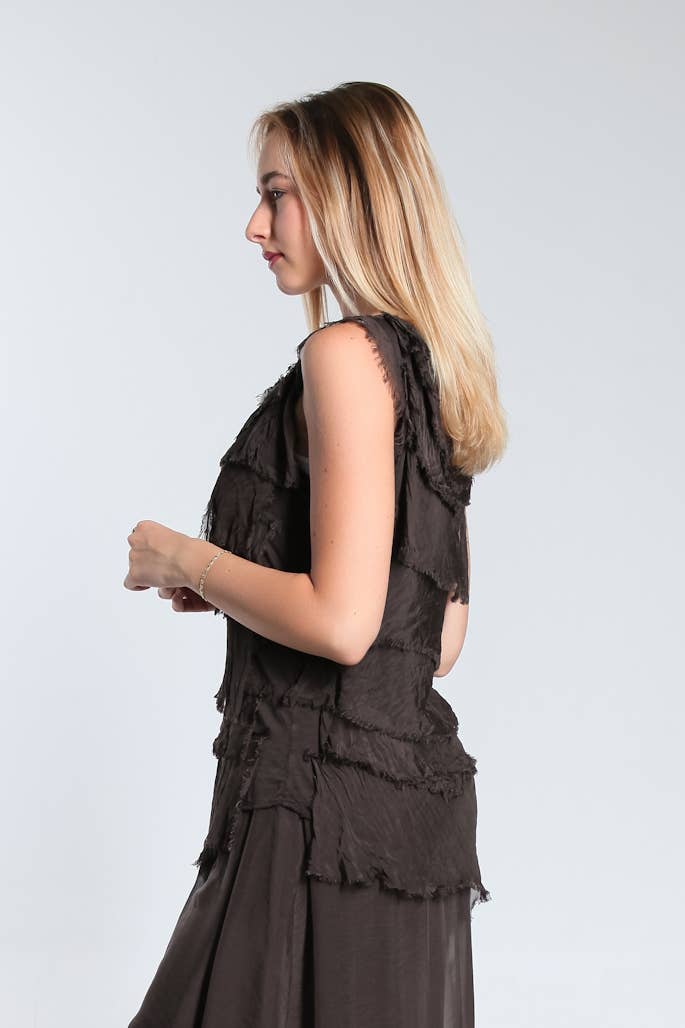 TINA Stephens Italy/Tees By Tina - Wholesale Blouse - Women's - Arianna Silk Ruffle Top (BT205)30