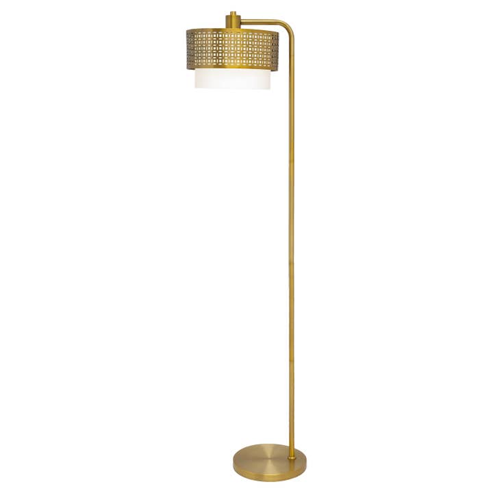 River of Goods - Wholesale Floor Lamp - 65.25"H Xander Gold & White Drum Shade Floor Lamp1
