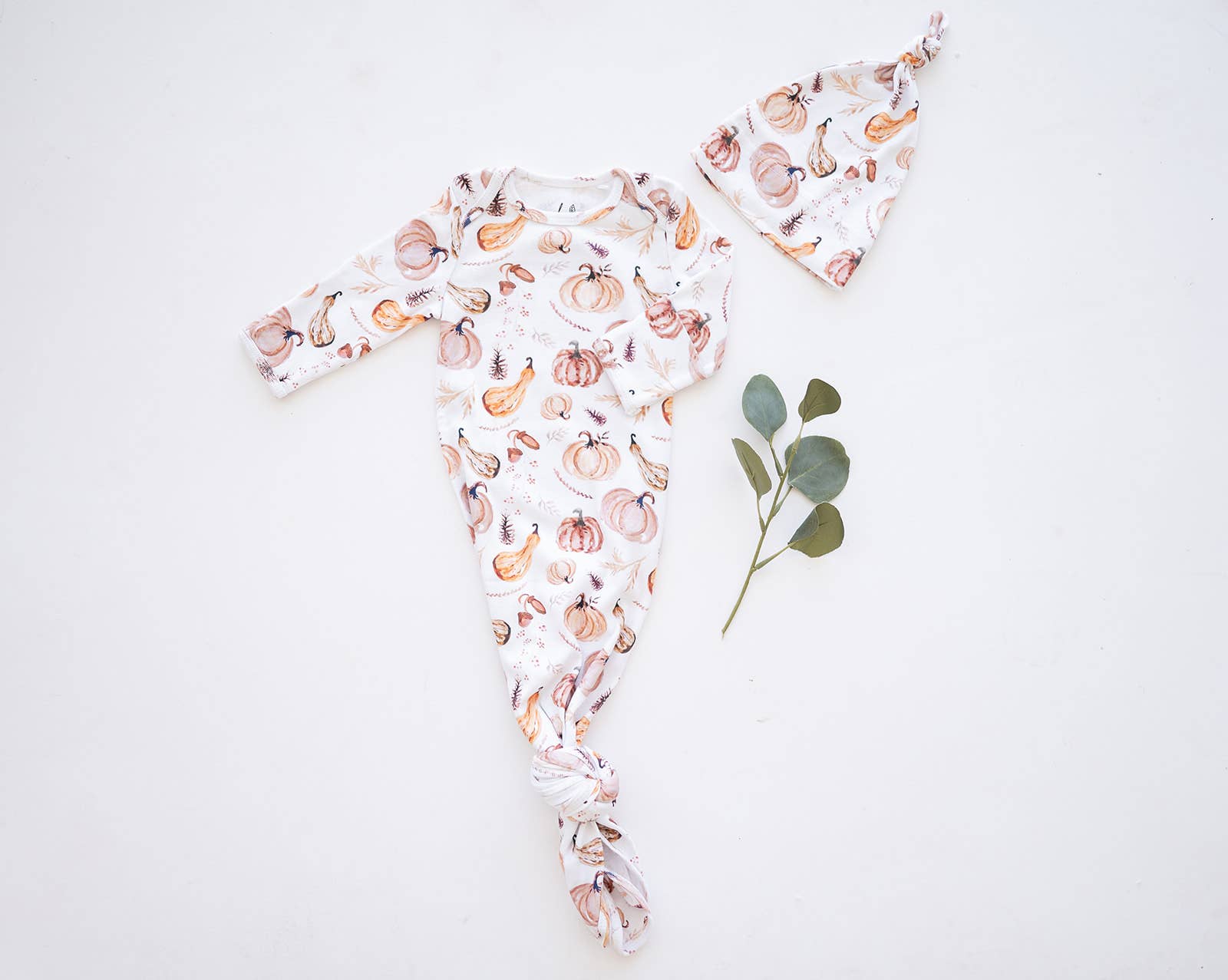 Gaia Baby Goods - Venta al por mayor Pijama - Bebé - Pijama de algodón orgánico para bebés y niños pequeños con estampado de calabaza0