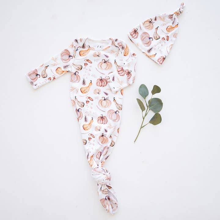 Gaia Baby Goods - Wholesale Sleepsuit - Baby - Organic Cotton Baby / Toddler Pajamas in Pumpkin Print