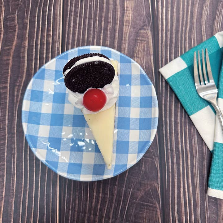 Supreme Housewares - Wholesale Dinner Plate - Gingham 6" Melamine Plates, Blue2