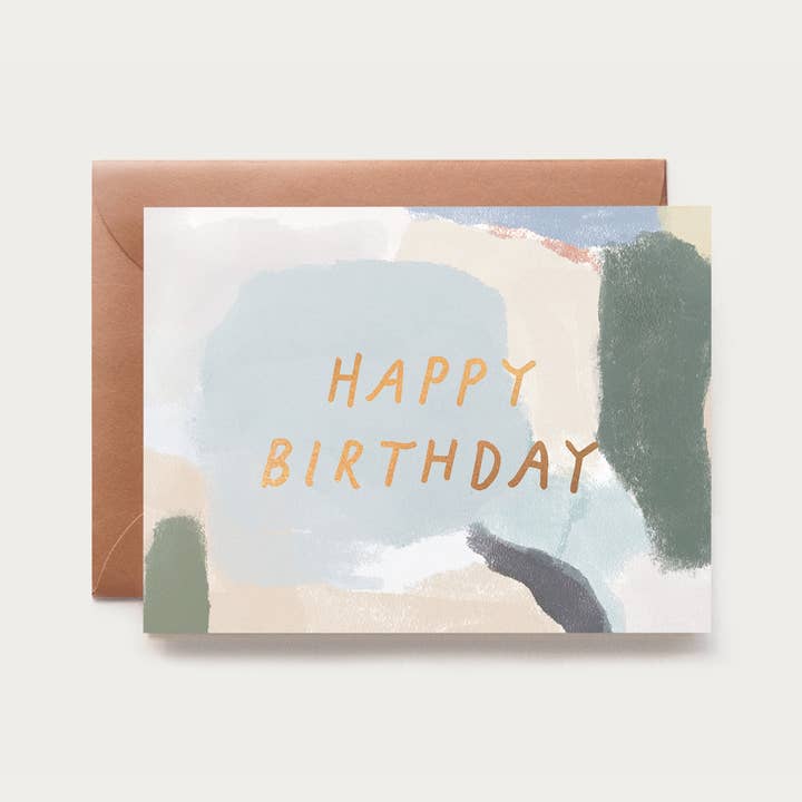 Our Heiday - Wholesale Birthday Card - Happy Birthday Moss Abstract Card