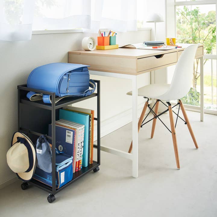 Yamazaki Home - Wholesale Free Standing Shelf - Two-Tier Hideaway Storage Cart (24" H) - Steel12