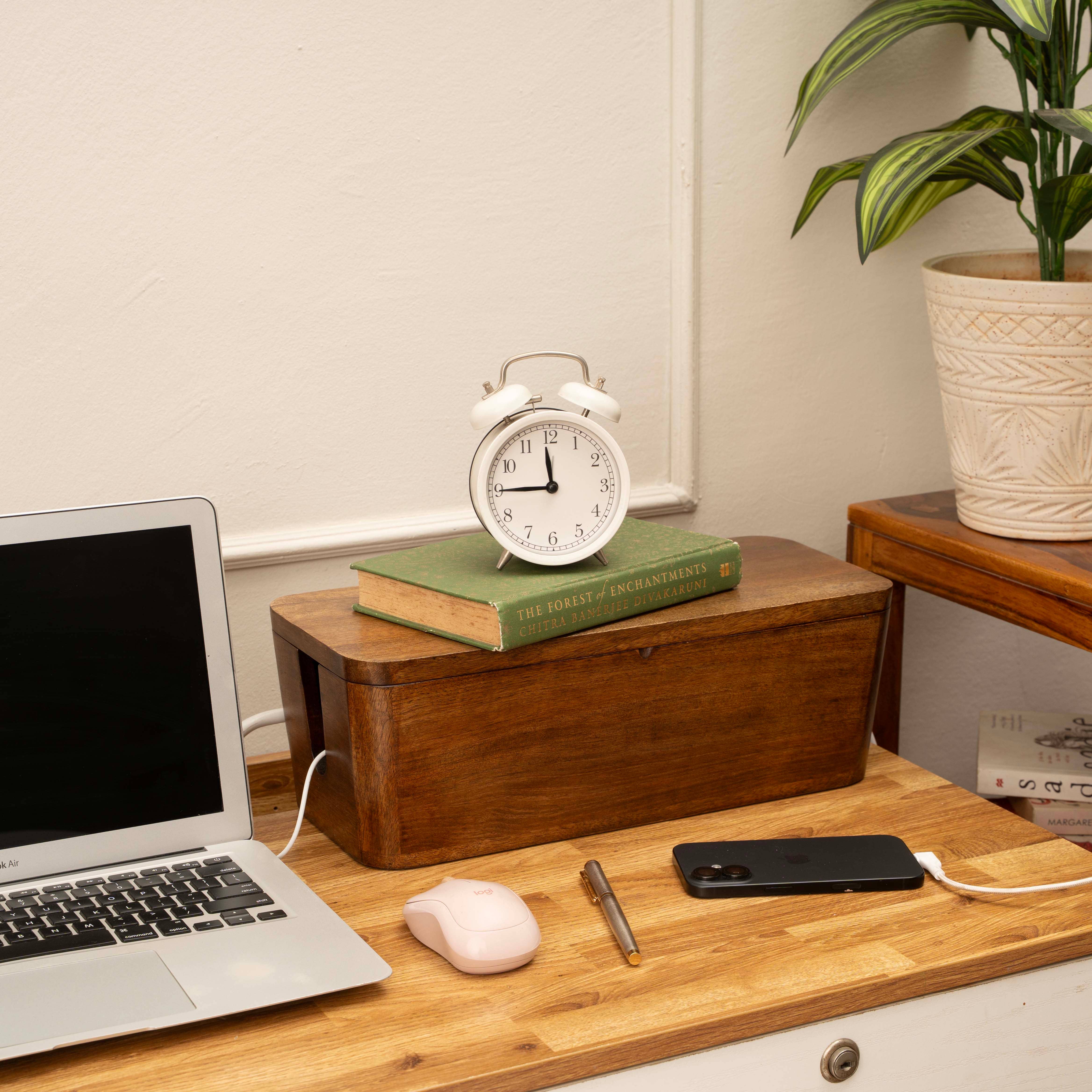LuxeDesigns Co LLC – wholesale Desk organiser – Cable Management Box - Natural Wood9