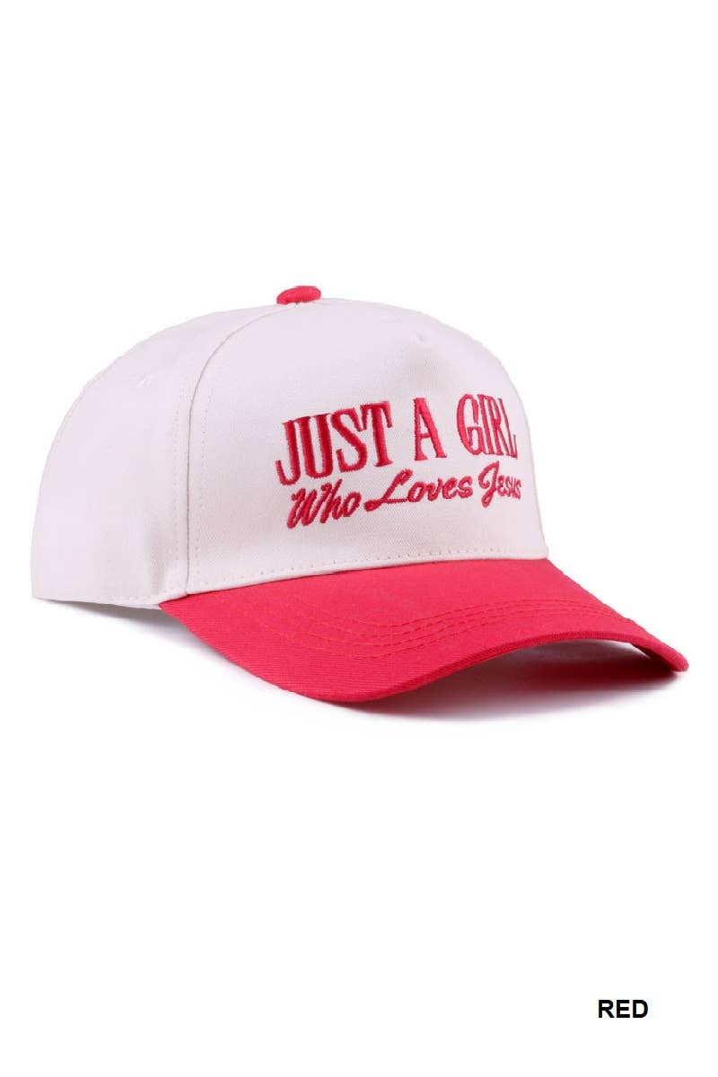 42POPS - Wholesale Baseball Cap - Women's - `.0724 Just A Girl Who Loves Jesus Two Tone Canvas Cotton Cap SI-286