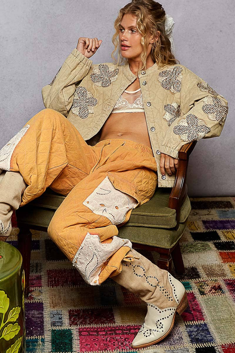 Pol Clothing - Wholesale Jacket - Women's - Mock neck balloon sleeve oversized fit quilted Jacket13