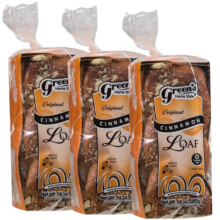Green's Bakery Cinnamon Loaf Babka, 3 Pack 14 oz for wholesale by Green's Babka
