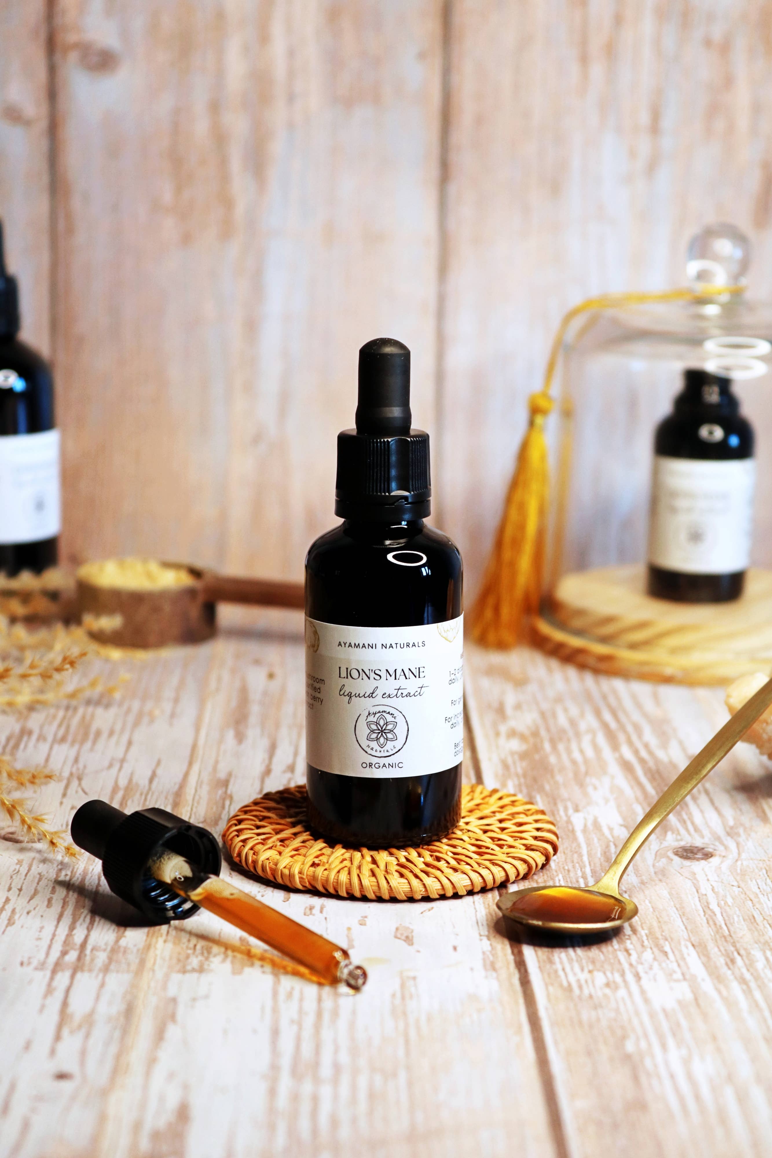 Ayamani Naturals – wholesale Tincture – Lion's Mane 15:1 Liquid Extract Alcohol Free | ORGANIC4