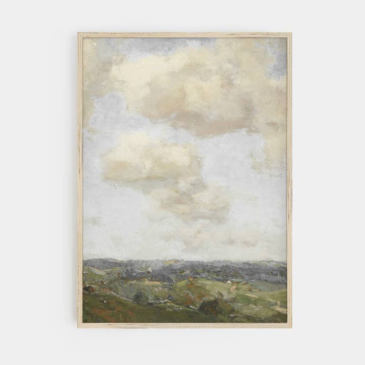 Hyggely - Wholesale Art Print - Vintage Landscape Painting | Antique Hills Art Print L204