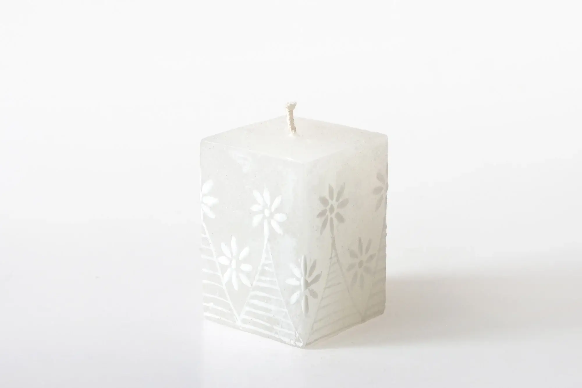 Thumbprint Artifacts - Wholesale Tapered Candle/Candlestick - White on White Candle4