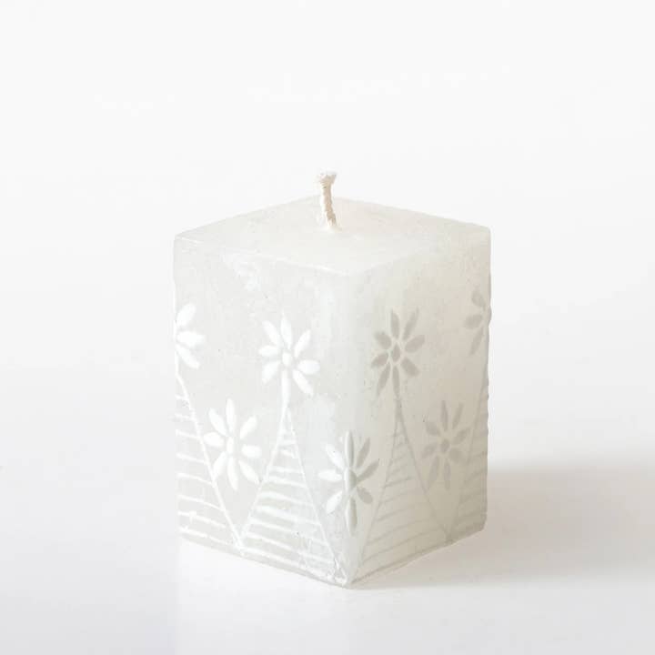 Thumbprint Artifacts - Wholesale Tapered Candle/Candlestick - White on White Candle4