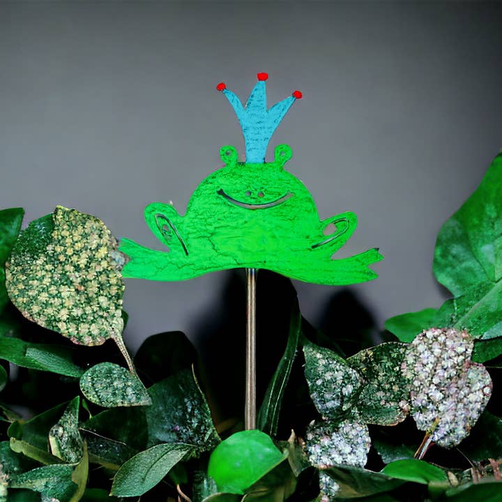 Whimsies – wholesale Garden/lawn stake – Frog plant stake outdoor metal garden stake summer Eco1