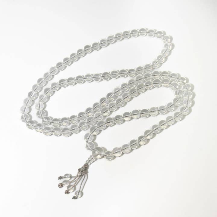 Namu Baru Inc. – Großhandel Gebetskette für den Hals – Zen 108 Bead Mala aus klarem Quarz, Gebetsperlen, 8 mm1