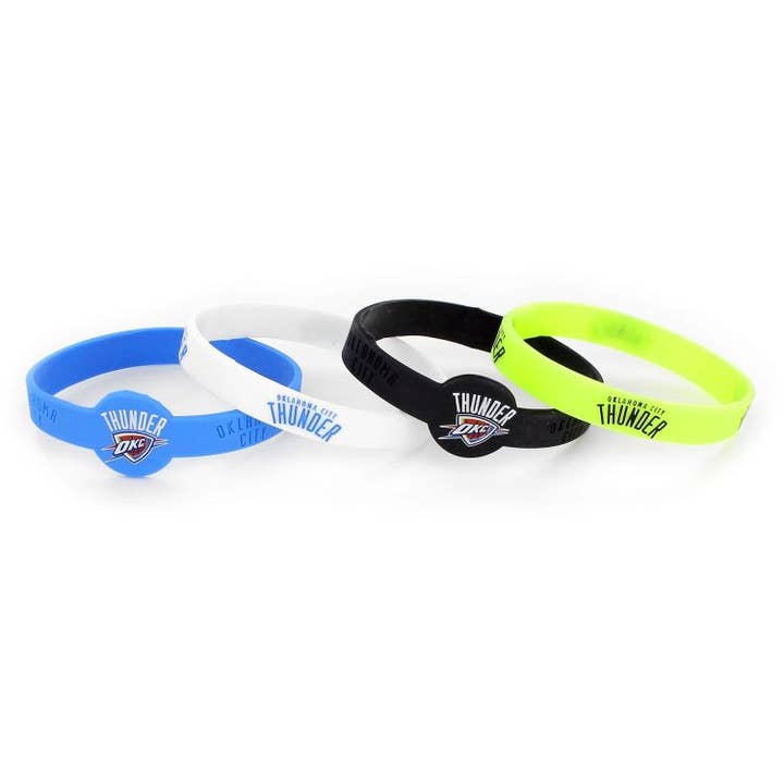 Aminco USA - Wholesale Wristband - NBA Oklahoma City Thunder Silicone Bracelets, 4-Pack