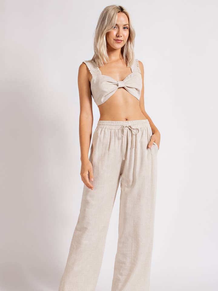 Cs2051 Smocked Shoulder And Back Bow Strap Bralette And Draw for wholesale by Edit by Nine