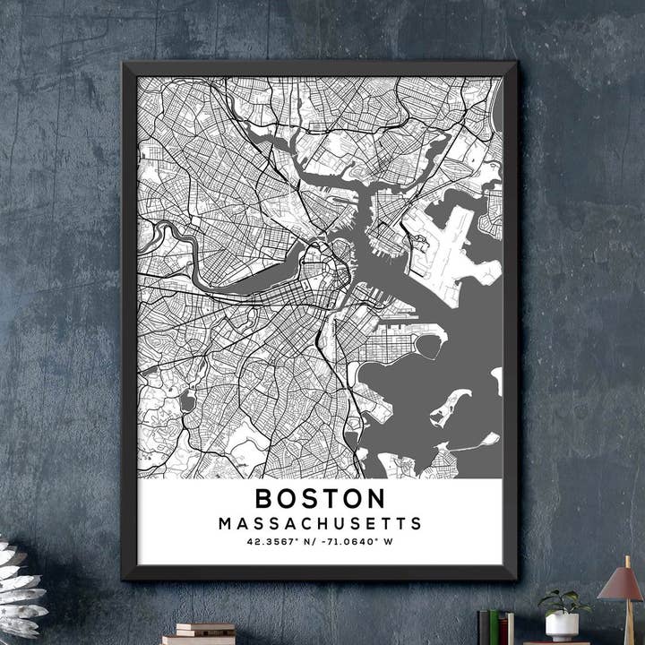 Boston, Massachusetts Map for wholesale by Artable