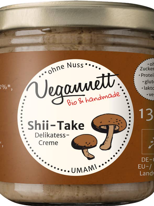 Shii-Take organic spread with sunflower seeds for wholesale by Vegannett Biomanufaktur