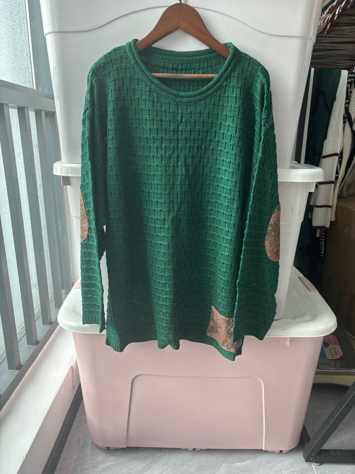 Whisper Mint - Wholesale Knitted jumper – Women′s - Vintage Patchwork Cotton Knit Sweater for Women4