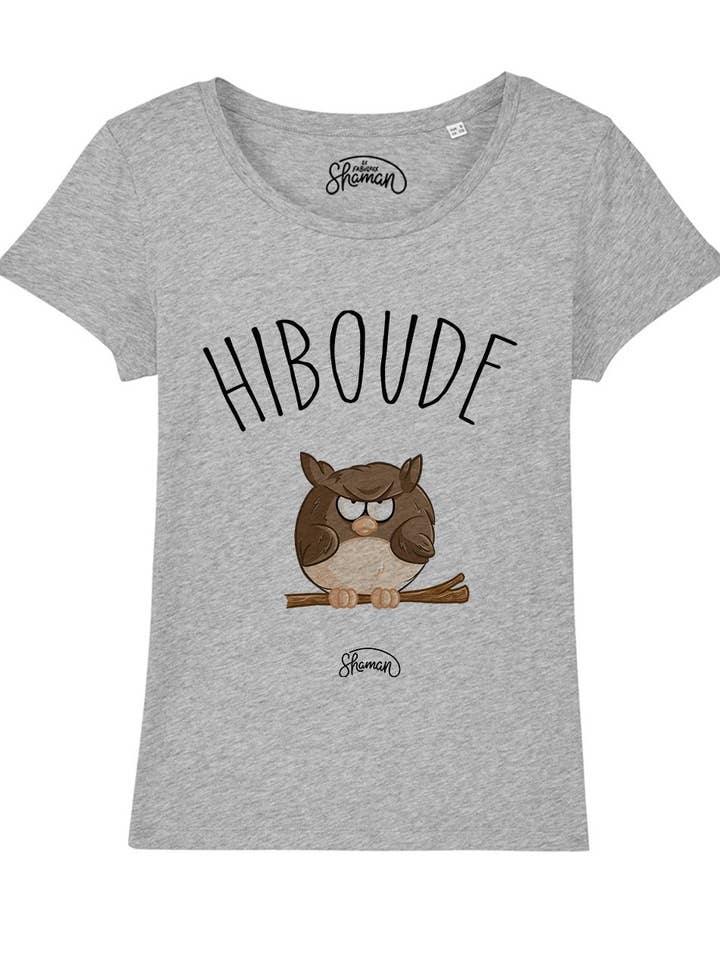 WOMEN'S HEATHER GREY T-SHIRT HIBOUDE for wholesale by Le Roi du T-shirt