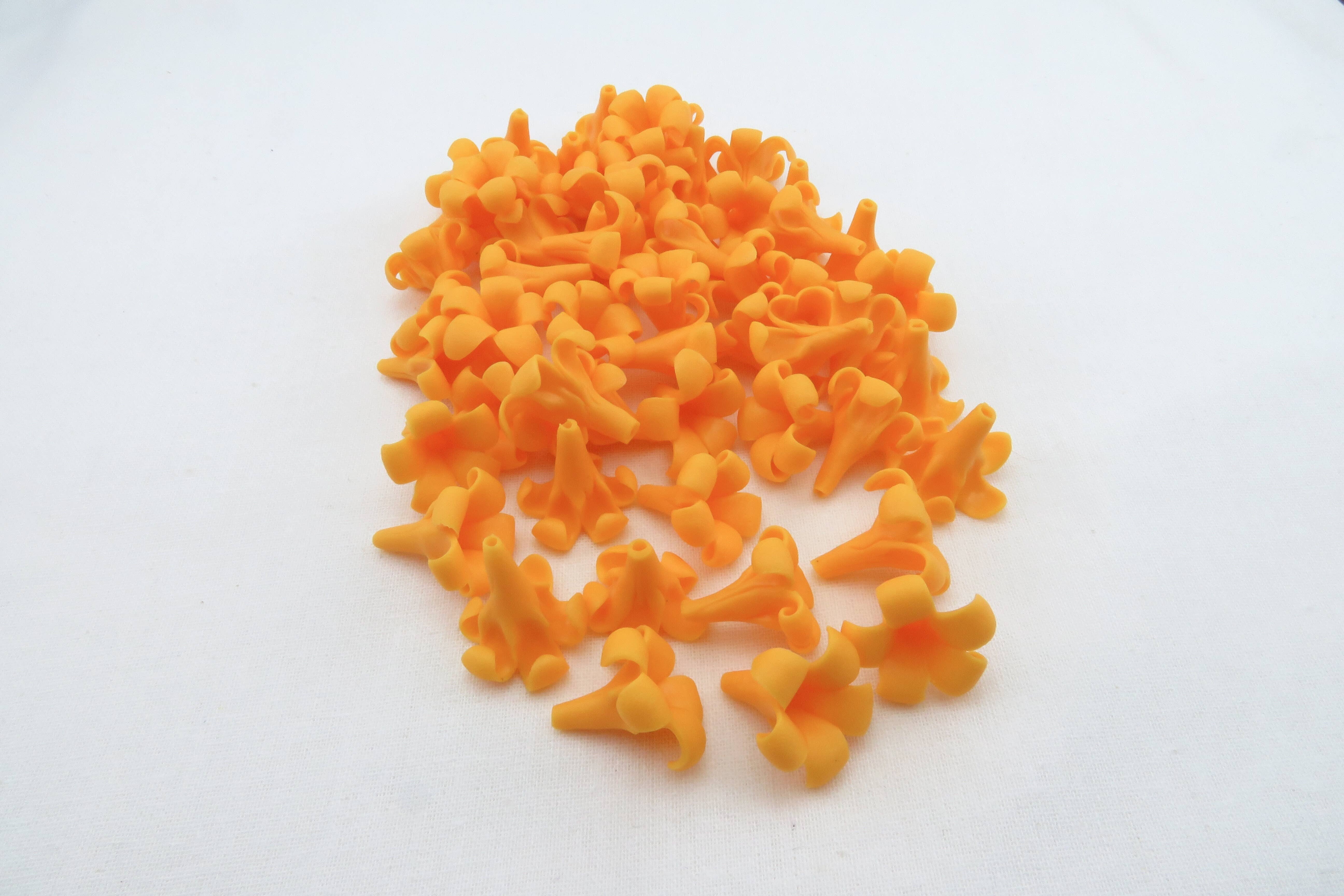 OpalHaus - Wholesale Craft Supplies - Puakenikeni Clay Flowers, Orange Flowers, Handmade2