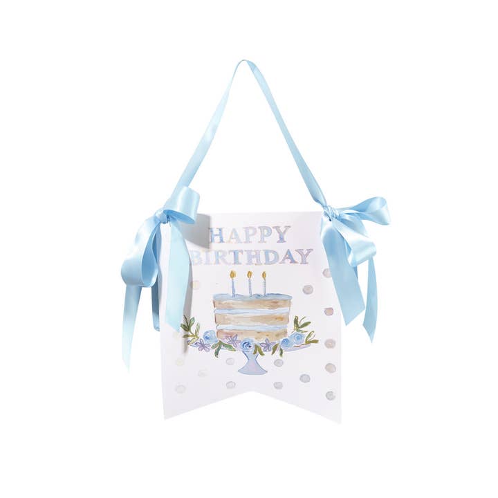 "Happy Birthday" Cake Hanger - Blue for wholesale by Over the Moon Gift