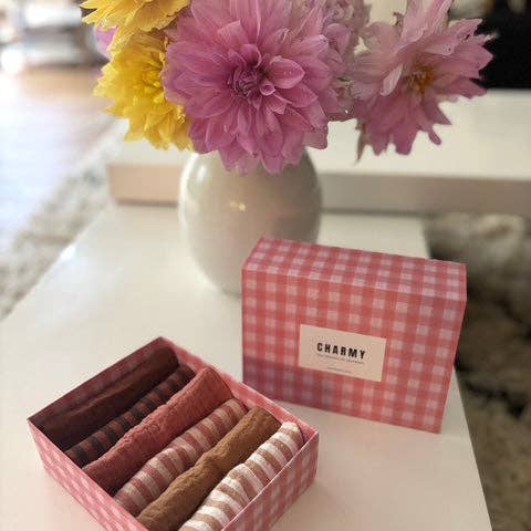 CHARMY - Wholesale Dinner & Cloth Napkin - Set of 6 cotton double gauze napkins, Petite Sienne model, Made in France3