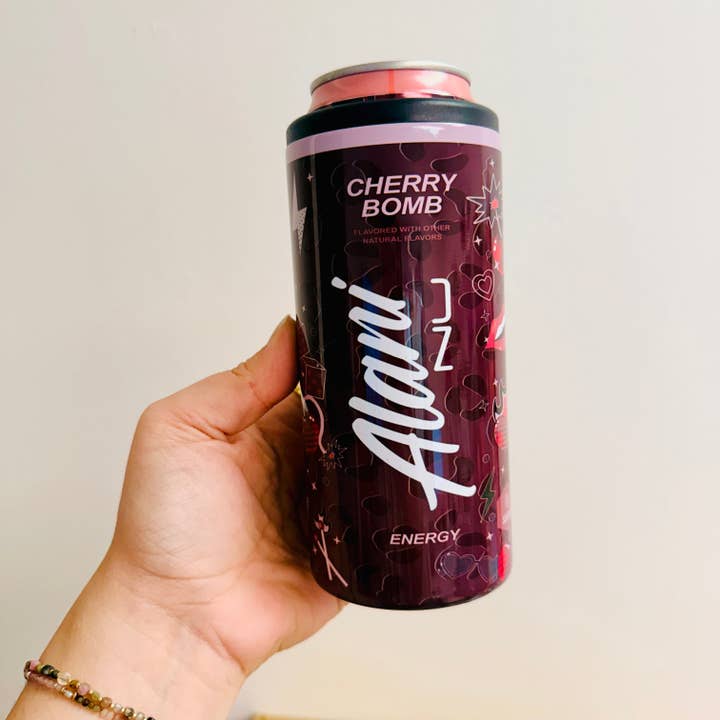 Slim Can Cooler, Cherry Bomb Energy Drink for wholesale by Sonny Rising