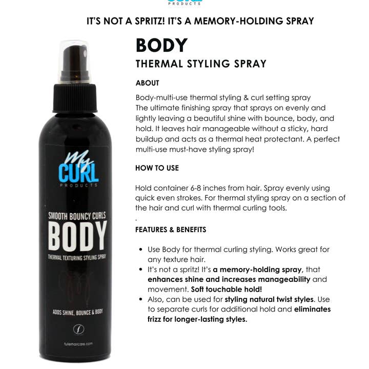 My Curl products – Großhandel Haarstyling-Gel/Mousse – KÖRPER THERMAL TEXTURIERUNG STYLING SPRAY1