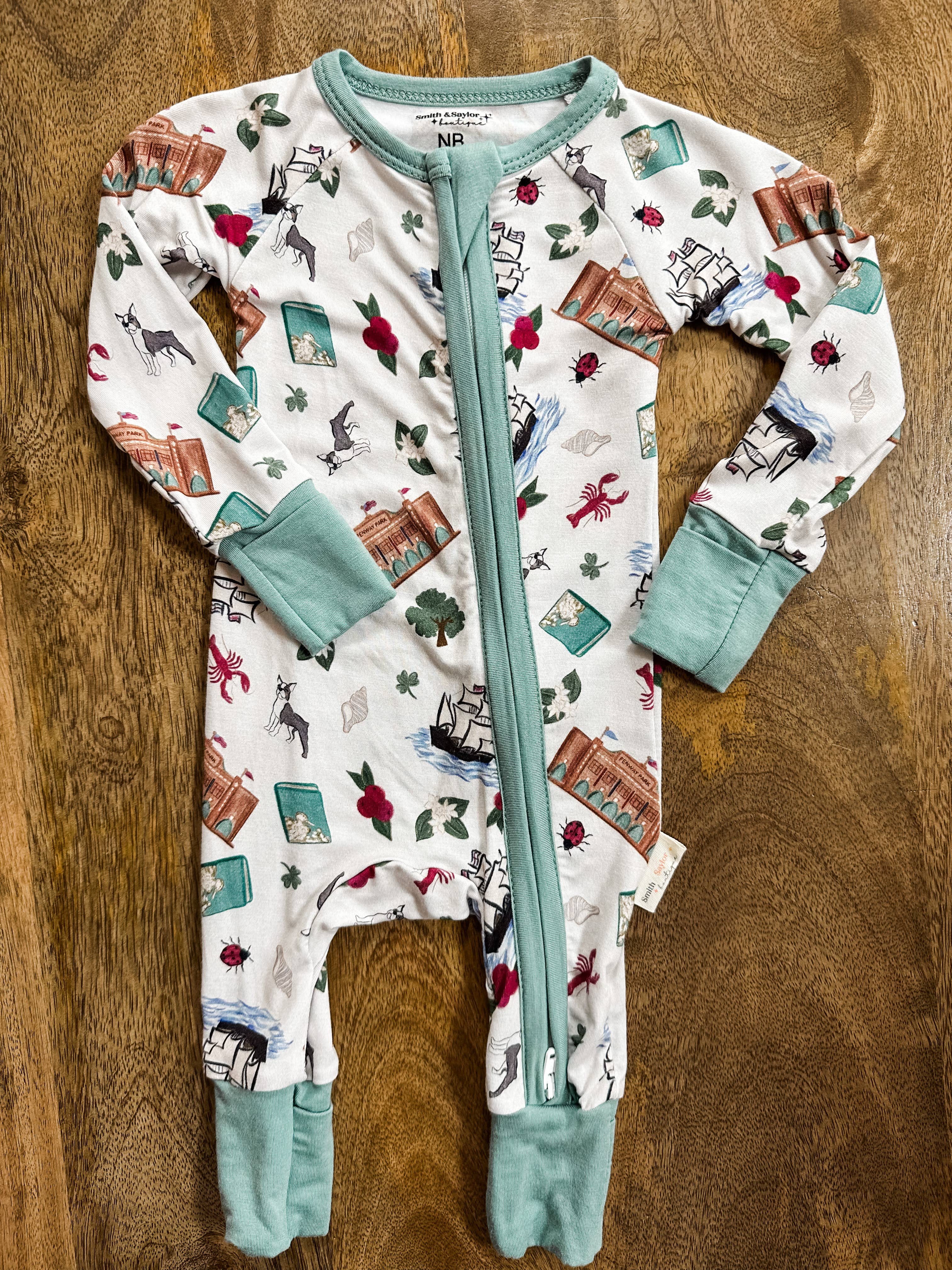 With Love, From Collection – wholesale Sleepsuit – Baby – MASSACHUSETTS State Bamboo Pajamas3