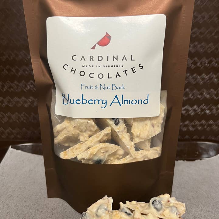 Cardinal Chocolates - Wholesale Chocolate Covered Sweets - Blueberry Almond Bark lg/sm