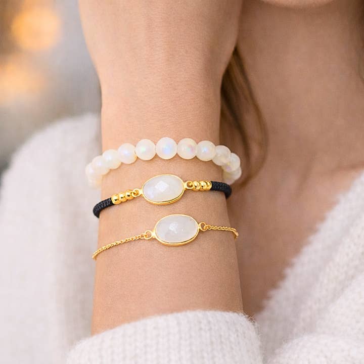 Bracelet Pierre de Lune – Fertilité, Harmonie, Sérénité pour la vente par L'Atelier d'Eva
