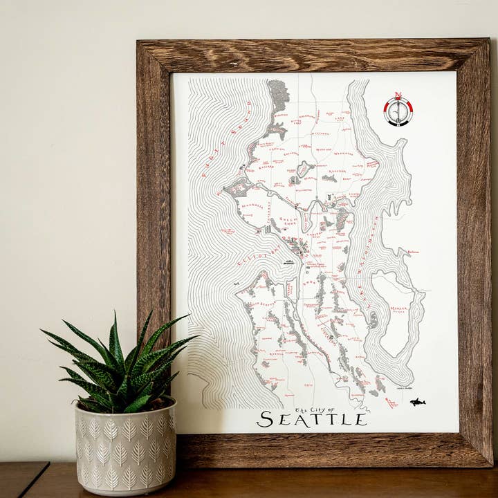 Seattle Map for wholesale by Lord of Maps