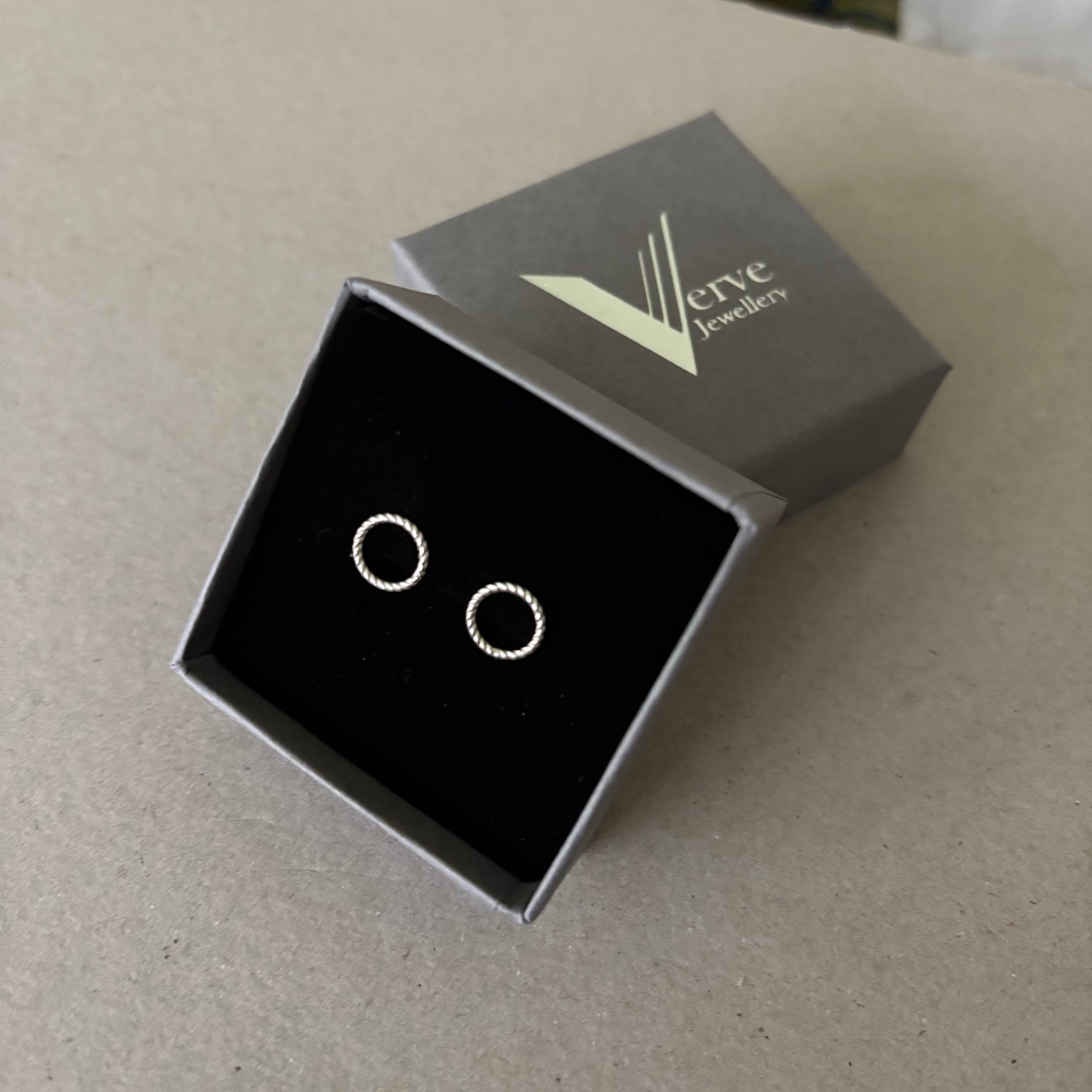 Verve Jewellery – wholesale Stud/post earrings – Sterling silver twisted circle studs5