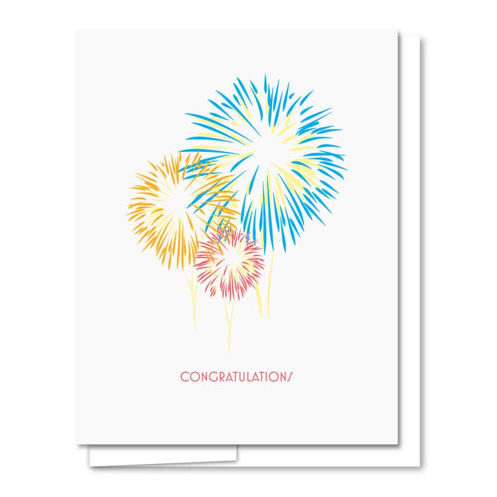 Fireworks - Letterpress Congratulations Card for wholesale by Quick Brown Fox Letterpress