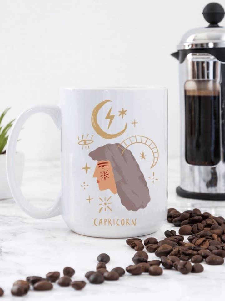 Capricorn Mug | Capricorn Gift | Zodiac Mug | 15oz Mug for wholesale by Zodiac Girl Coffee Comapny