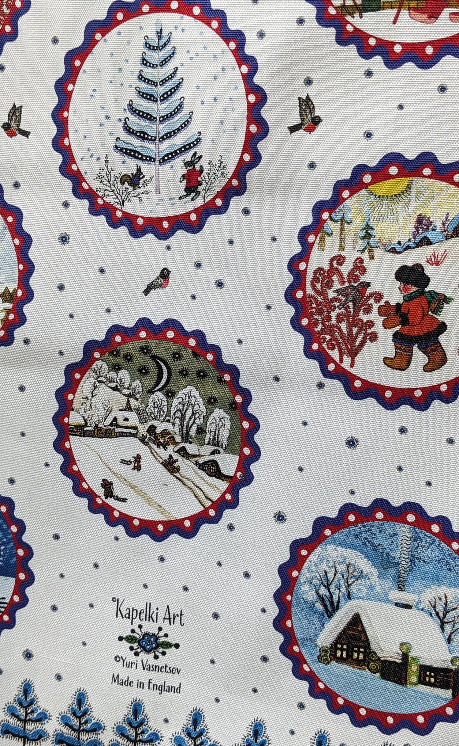 Kapelki Art - Wholesale Tea Towel - Christmas organic cotton kitchen towel. Winter Tales3